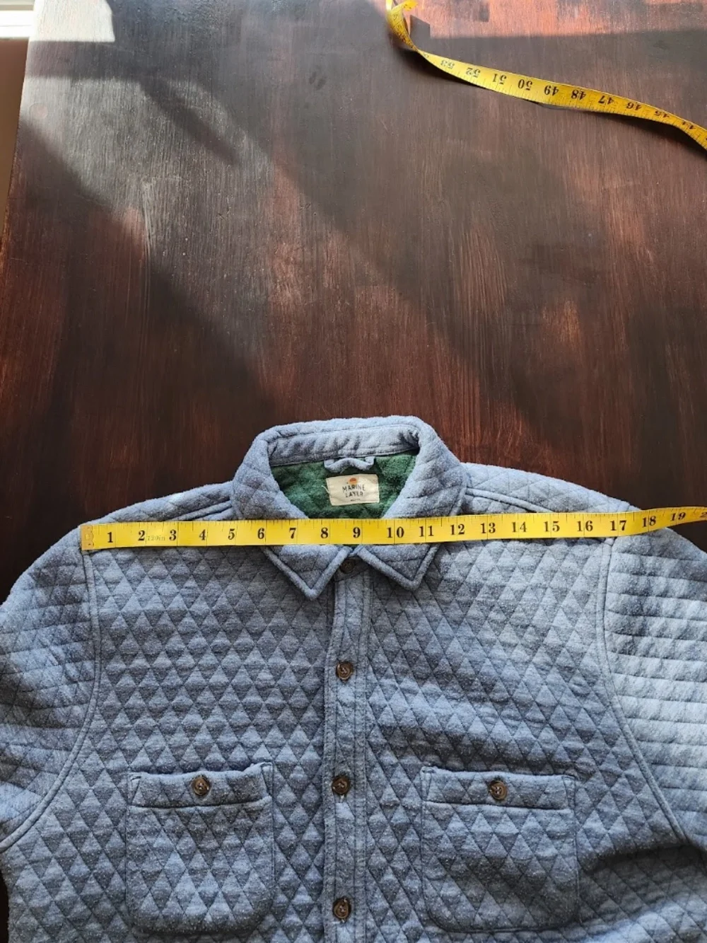 Marine Layer Mens Shirt Jacket Size Medium Blue - Green - Picture 6 of 9